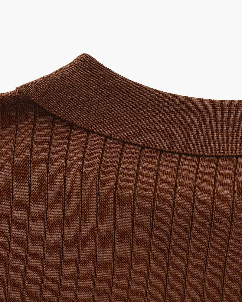 Premium Geripptes Polo