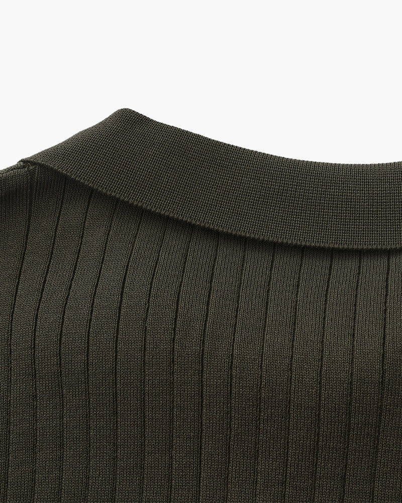 Premium Geripptes Polo